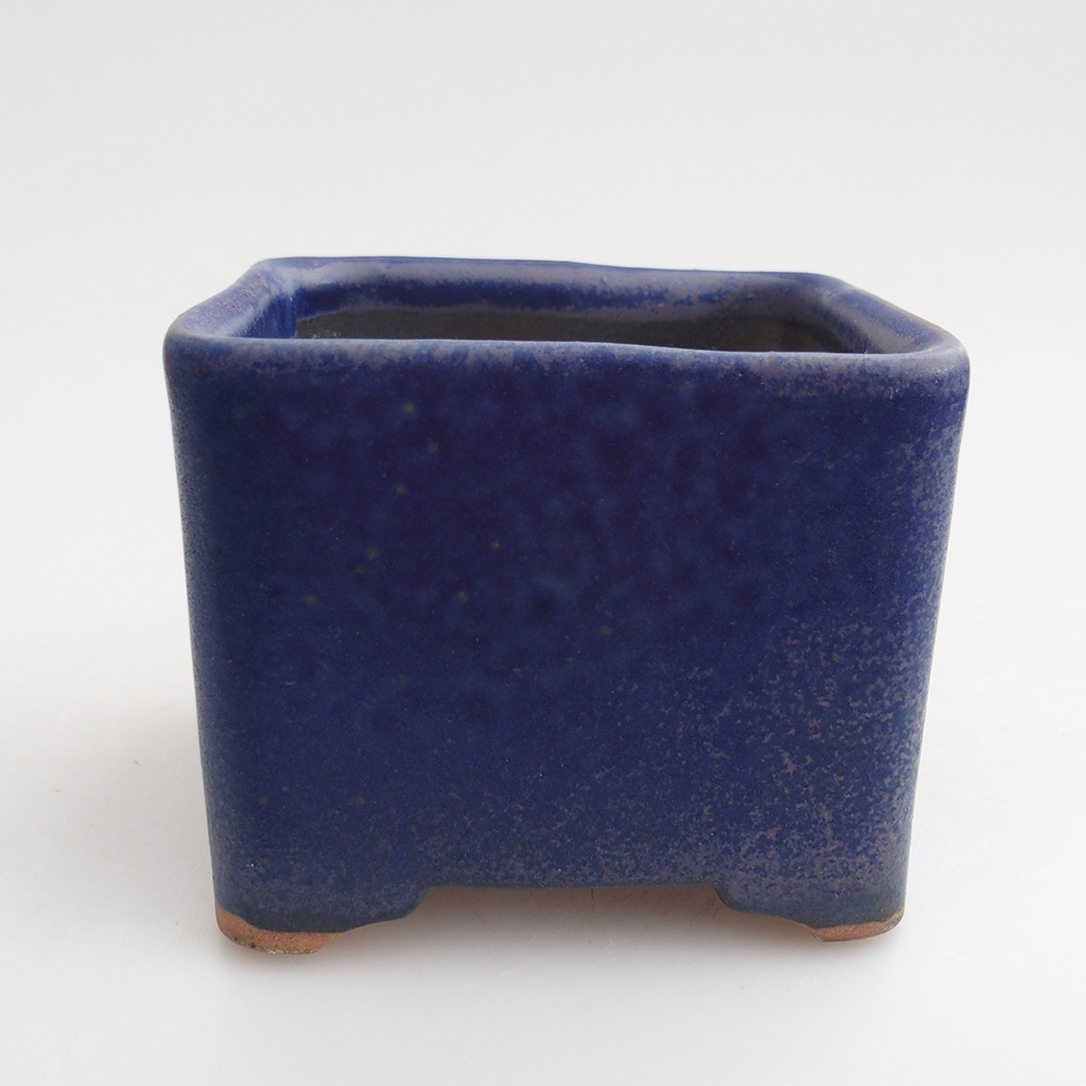 Bonsaischale aus Keramik 10 x 10 x 8 cm, Farbe blau