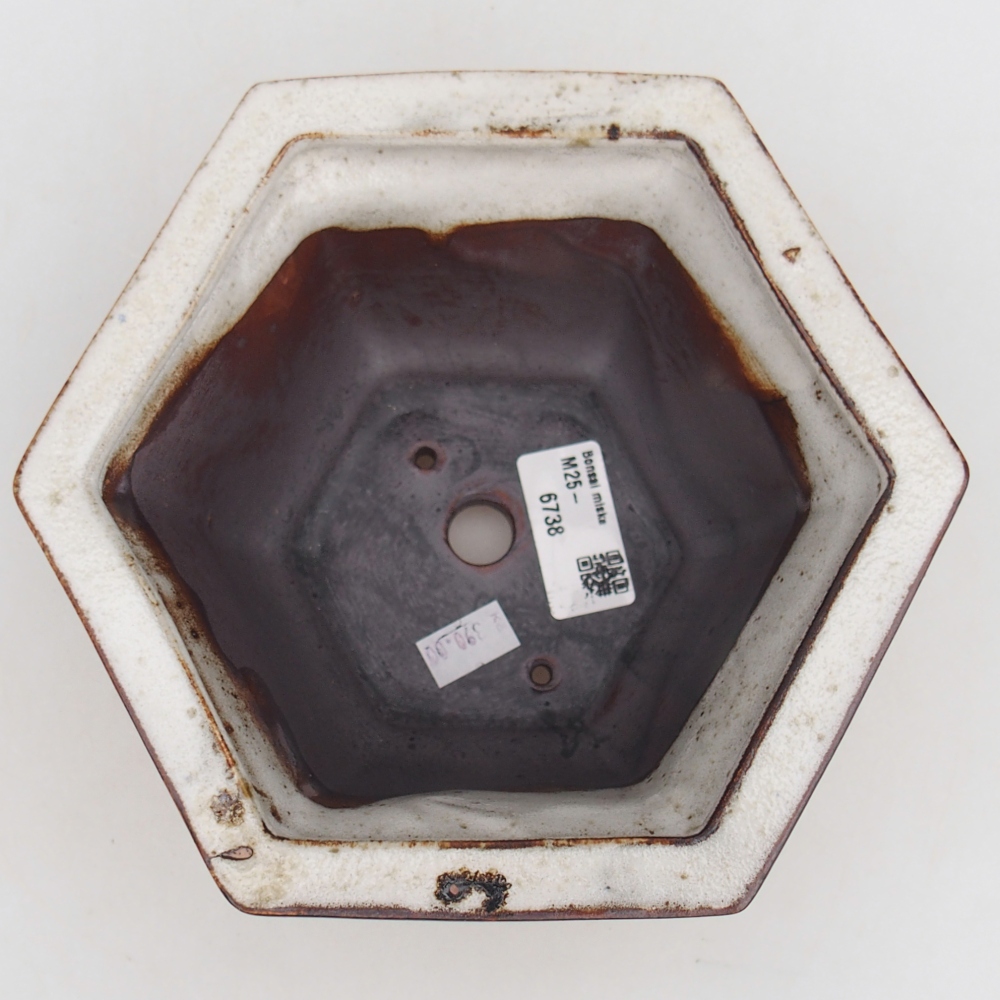 Bonsaischale aus Keramik 18,5 x 16,5 x 9 cm, weiß