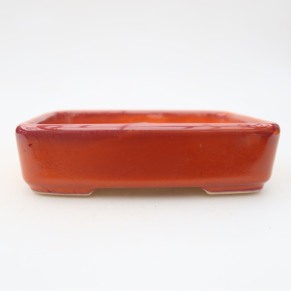 Bonsaischale aus Keramik 12,5 x 9 x 3,5 cm, orange