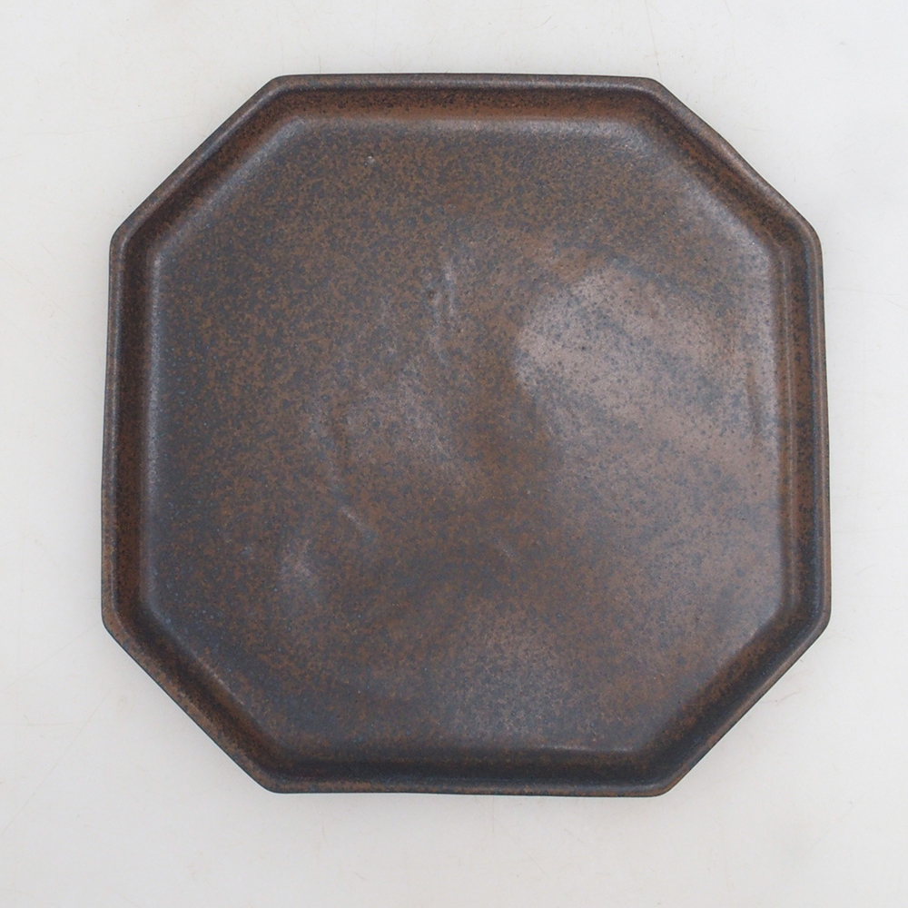 Keramikschale H14 - 18 x 18 x 1 cm - braun