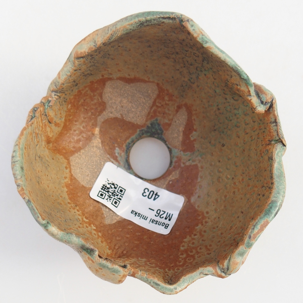 Keramikschale 9,5 x 8,5 x 7,5 cm , Farbe braun-grün