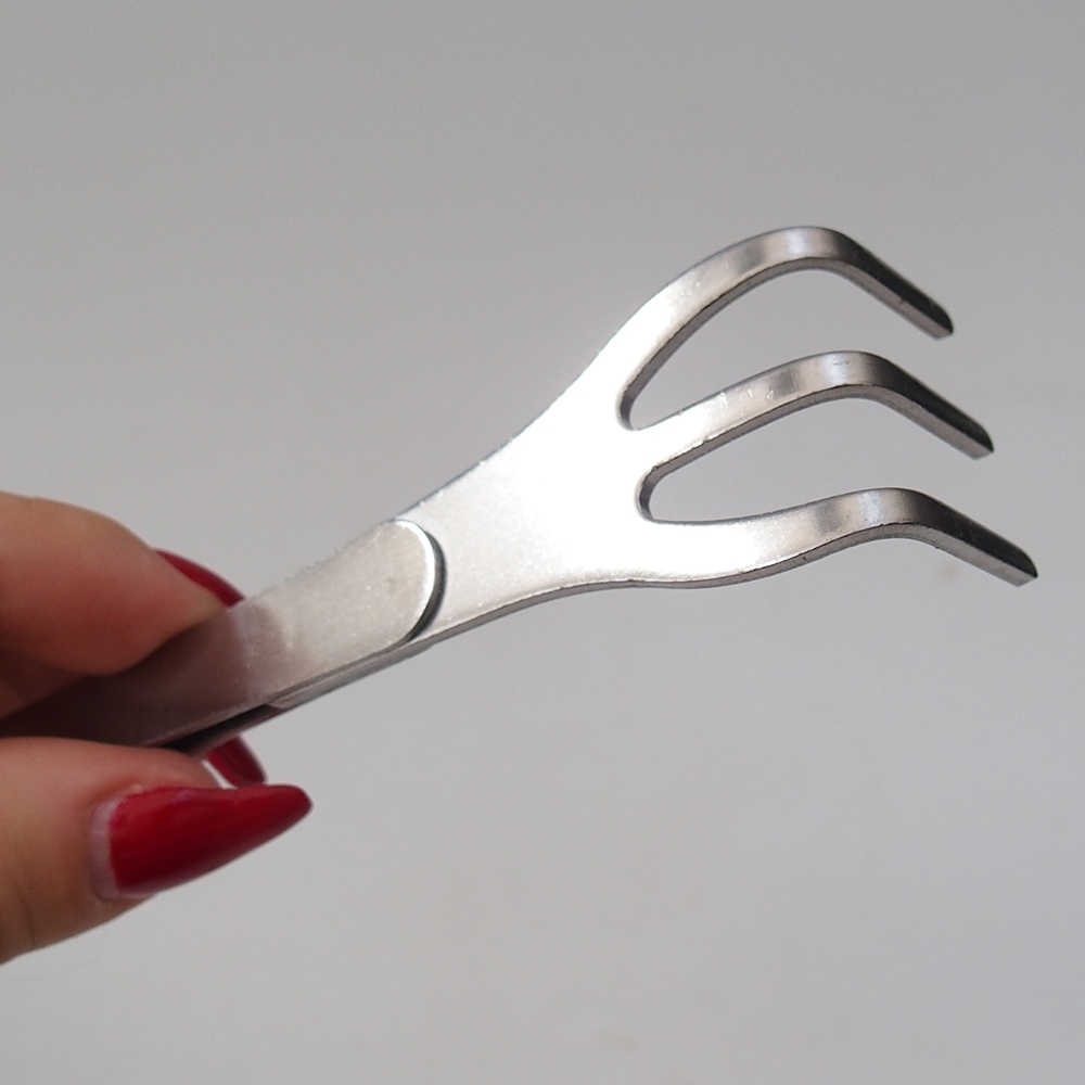 Greifer und gebogene Pinzette 22 cm - rostfreier Stahl