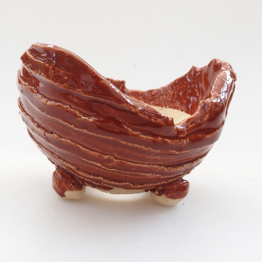 Keramische Schale 7,5 x 7,5 x 6 cm , Farbe braun