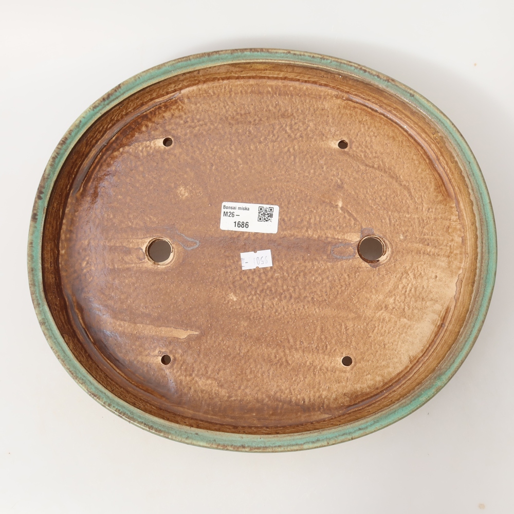 Keramik-Bonsai-Schale 30,5 x 26,5 x 4 cm, Farbe: grün