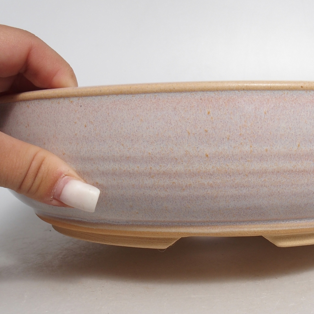 Bonsaischale aus Keramik 26 x 26 x 7 cm, Farbe beige