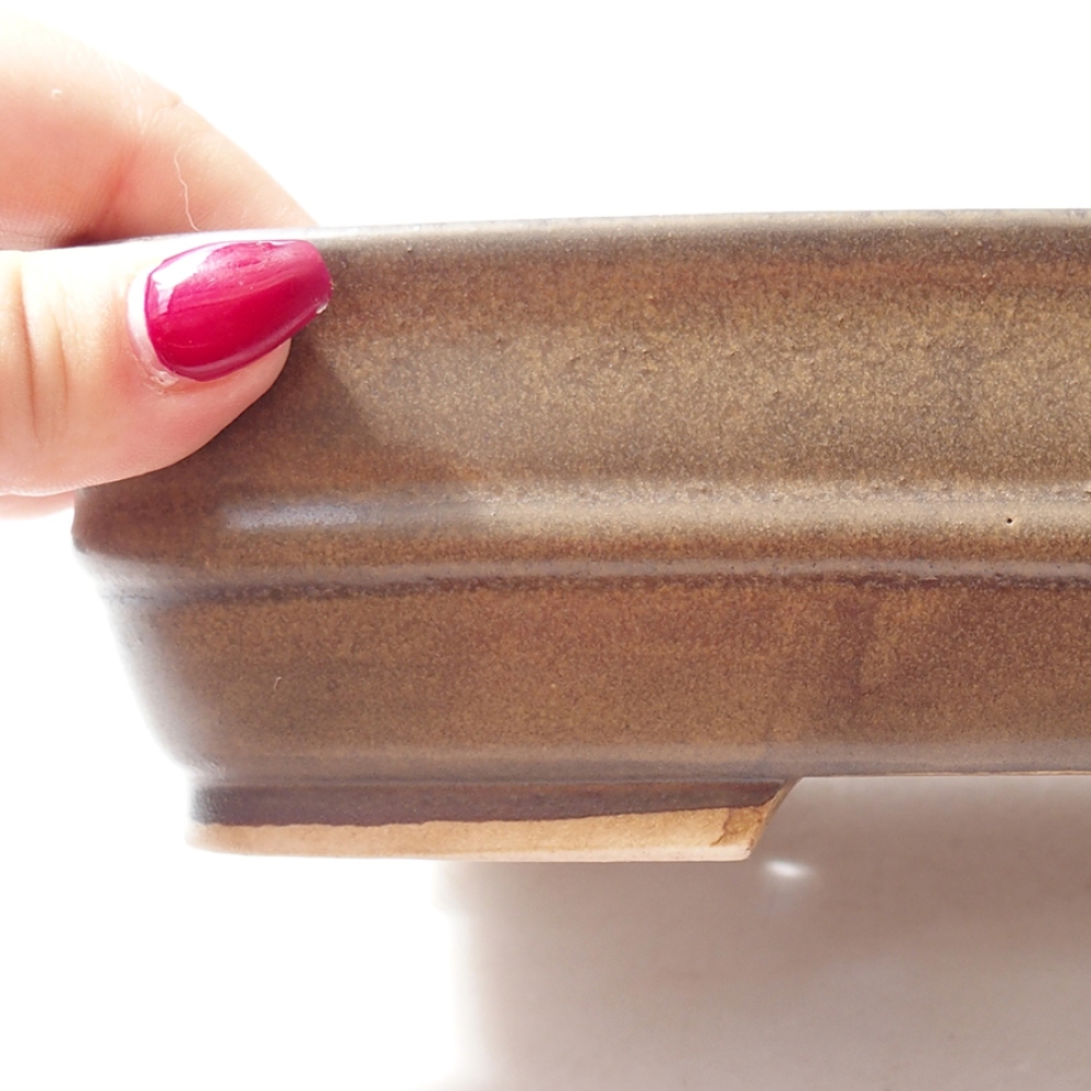 Bonsaischale aus Keramik 22 x 19 x 5,5 cm, braun