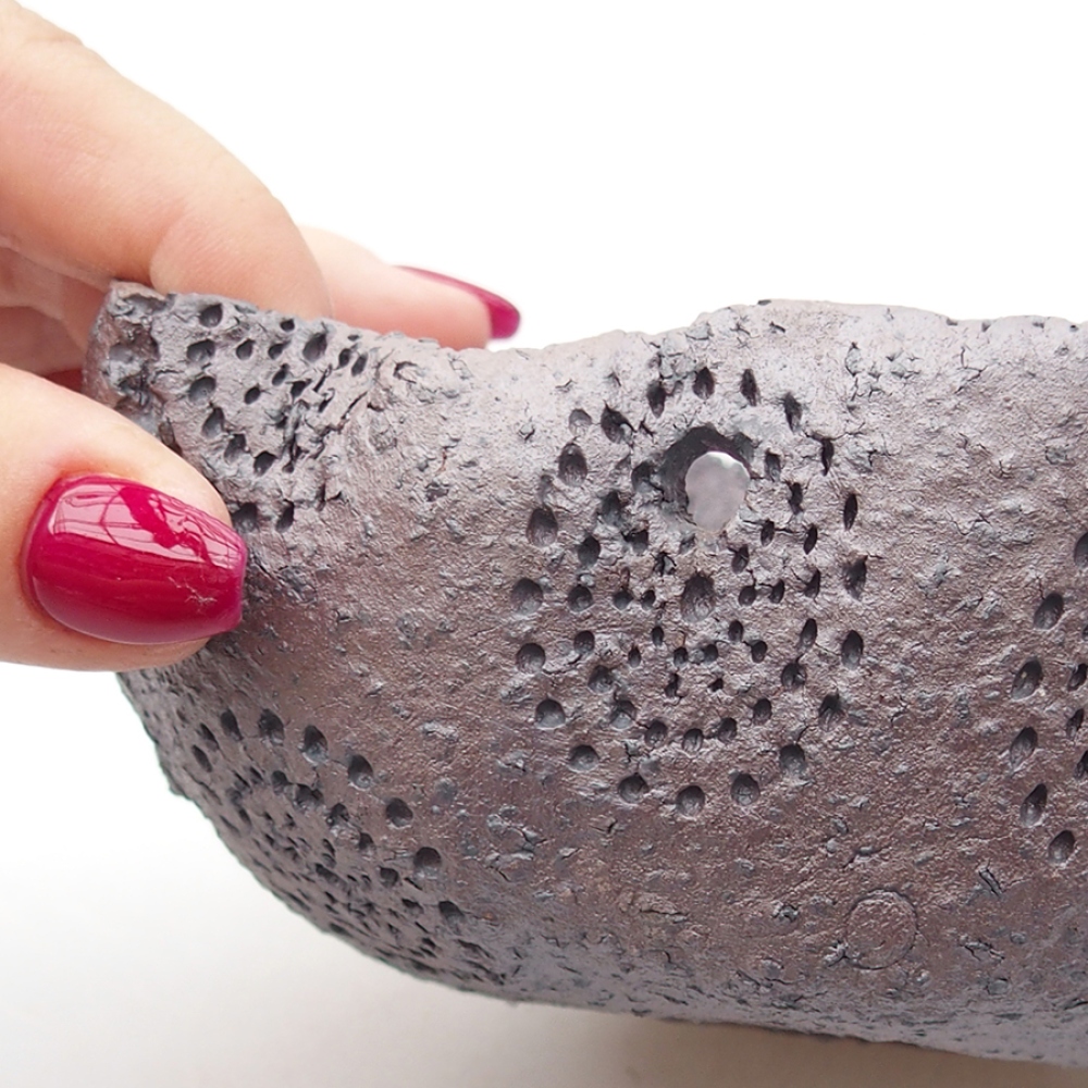 Keramikschale 14 x 12 x 6,5 cm , Metallic-Farbe