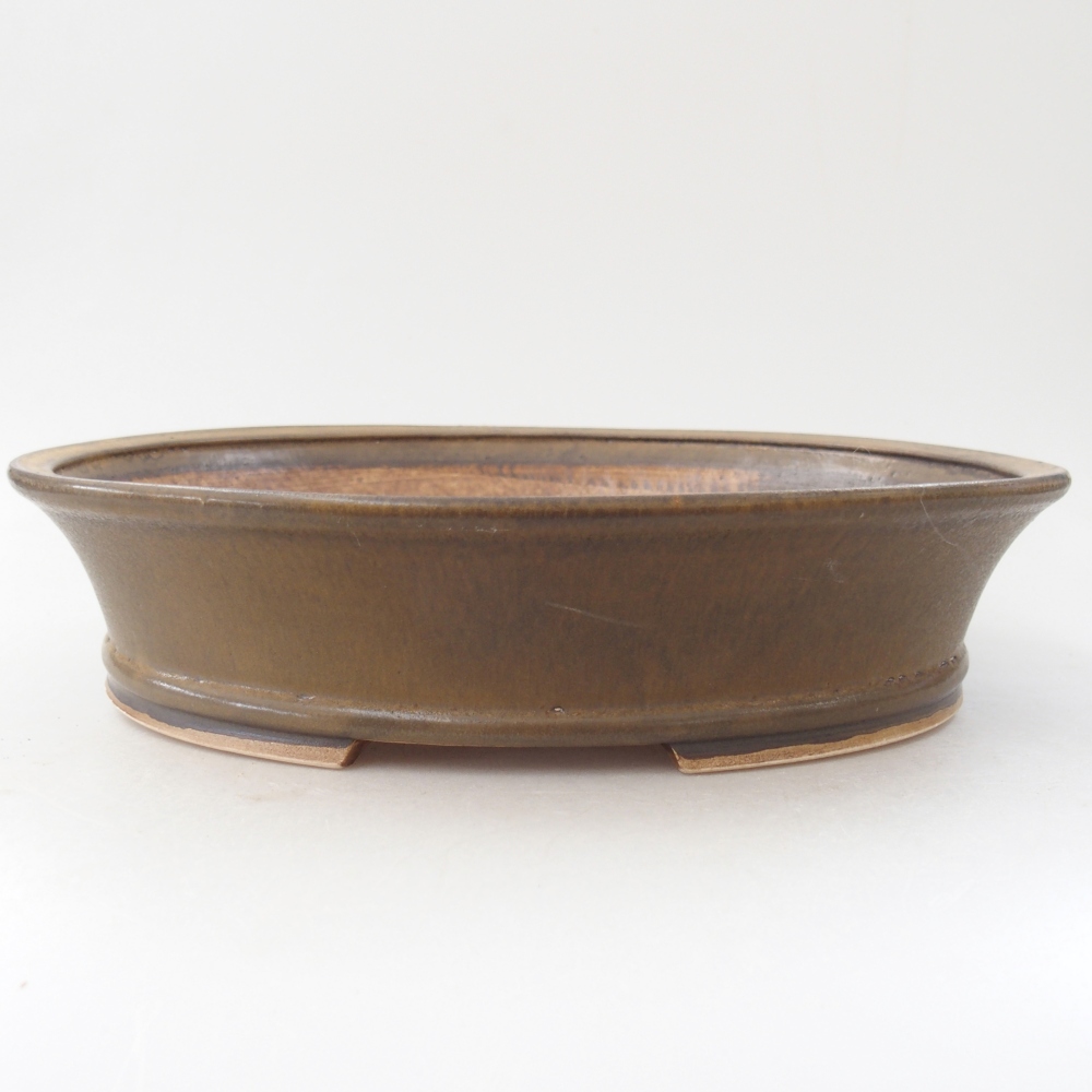 Bonsaischale aus Keramik 27 x 24 x 6 cm, braun