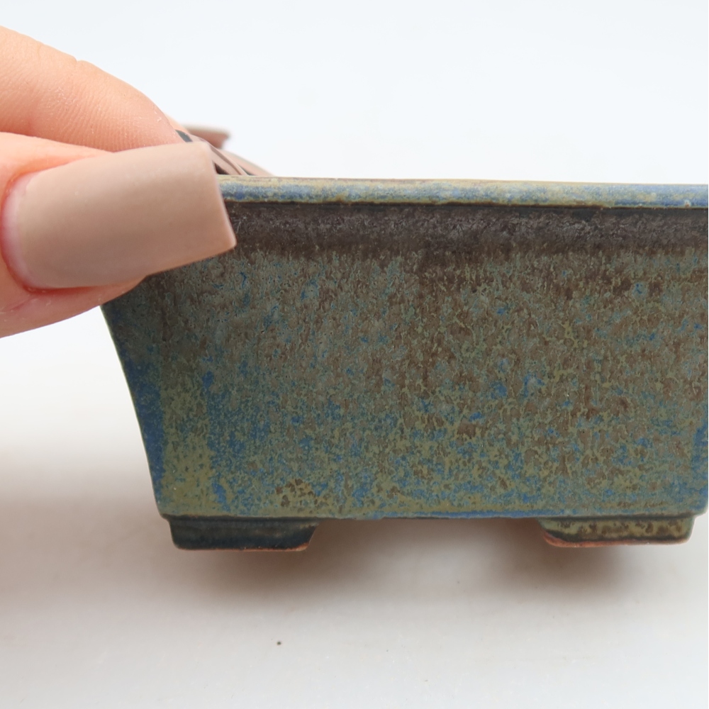 Bonsaischale aus Keramik 8,5 x 6 x 4 cm, Farbe blau