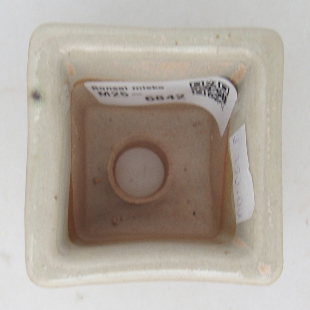 Bonsaischale aus Keramik 5,5 x 5,5 x 5,5 cm, Farbe beige