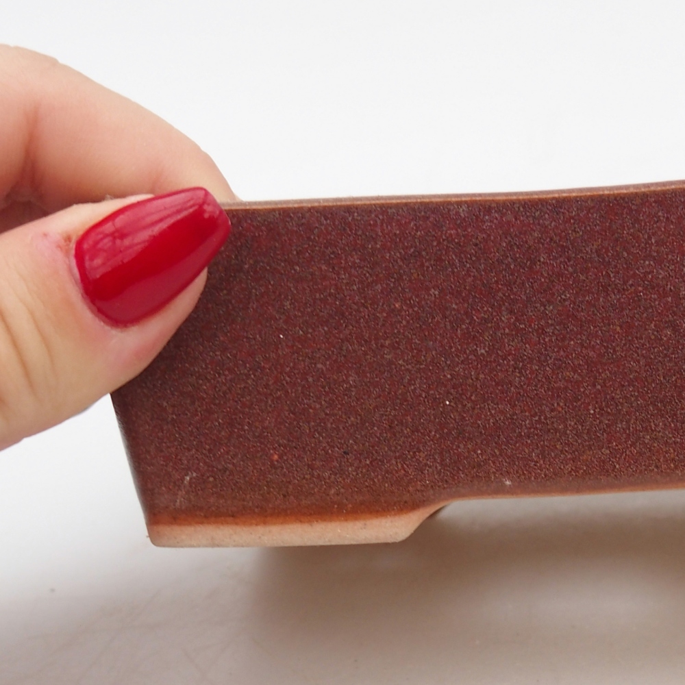 Bonsaischale aus Keramik 11,5 x 9,5 x 6 cm, Farbe burgunderrot