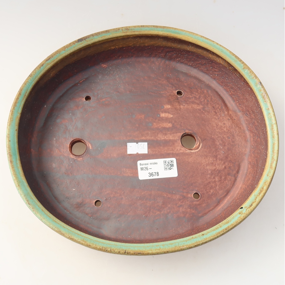 Bonsaischale aus Keramik 27 x 24 x 6 cm, grün