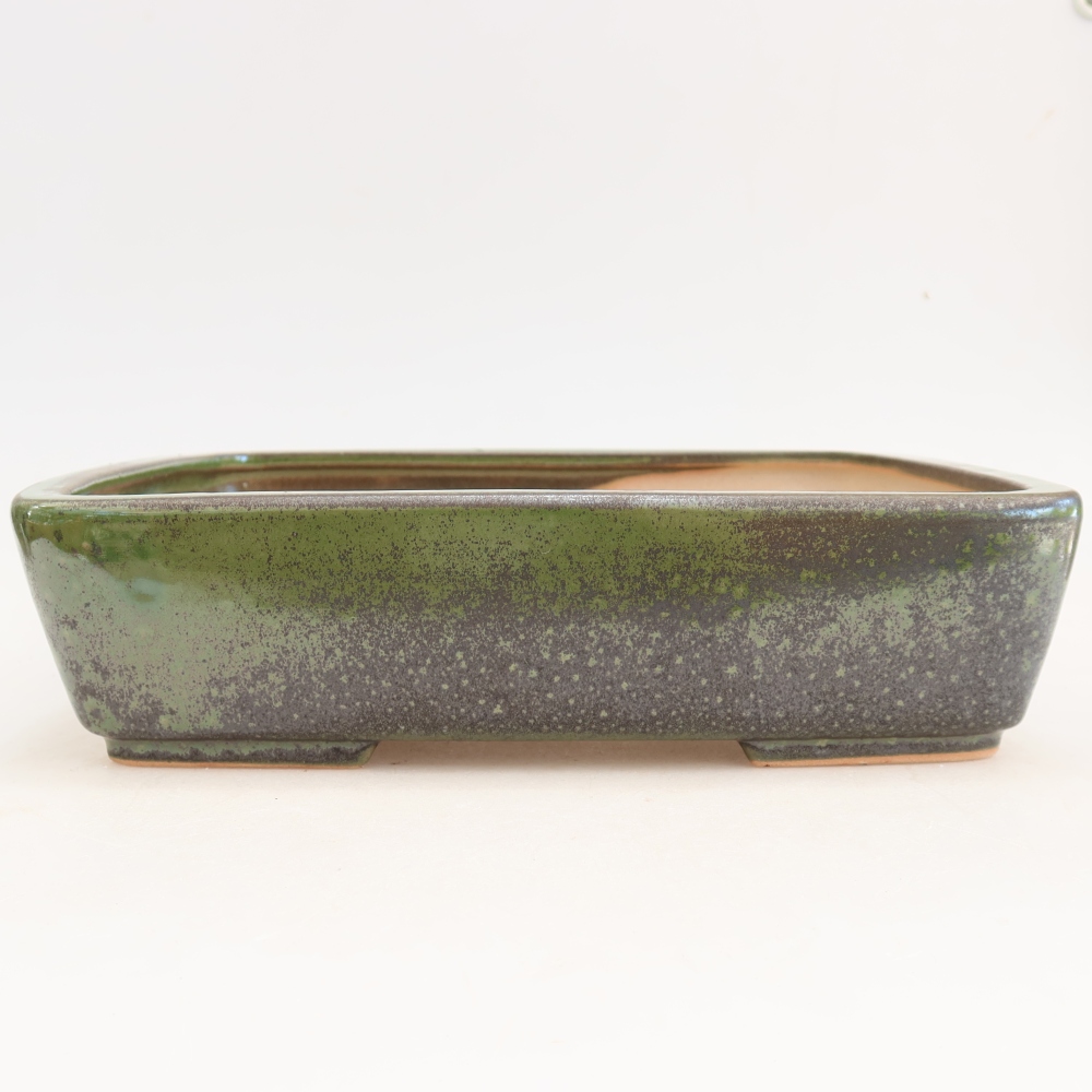 Bonsaischale aus Keramik 26,5 x 20,5 x 7 cm, grün