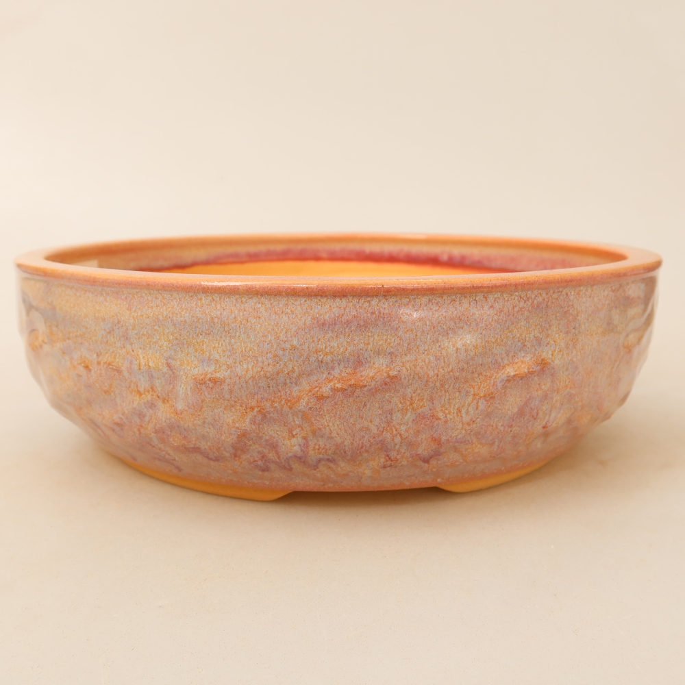 Keramik-Bonsai-Schale 22,5 x 22,5 x 7 cm, Farbe: Rosa