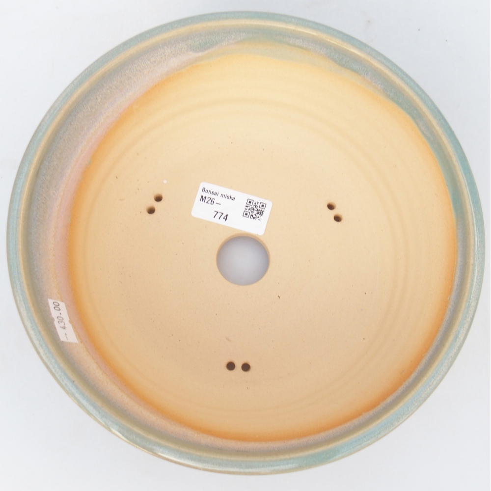 Bonsaischale aus Keramik 21 x 21 x 8 cm, grün-braun