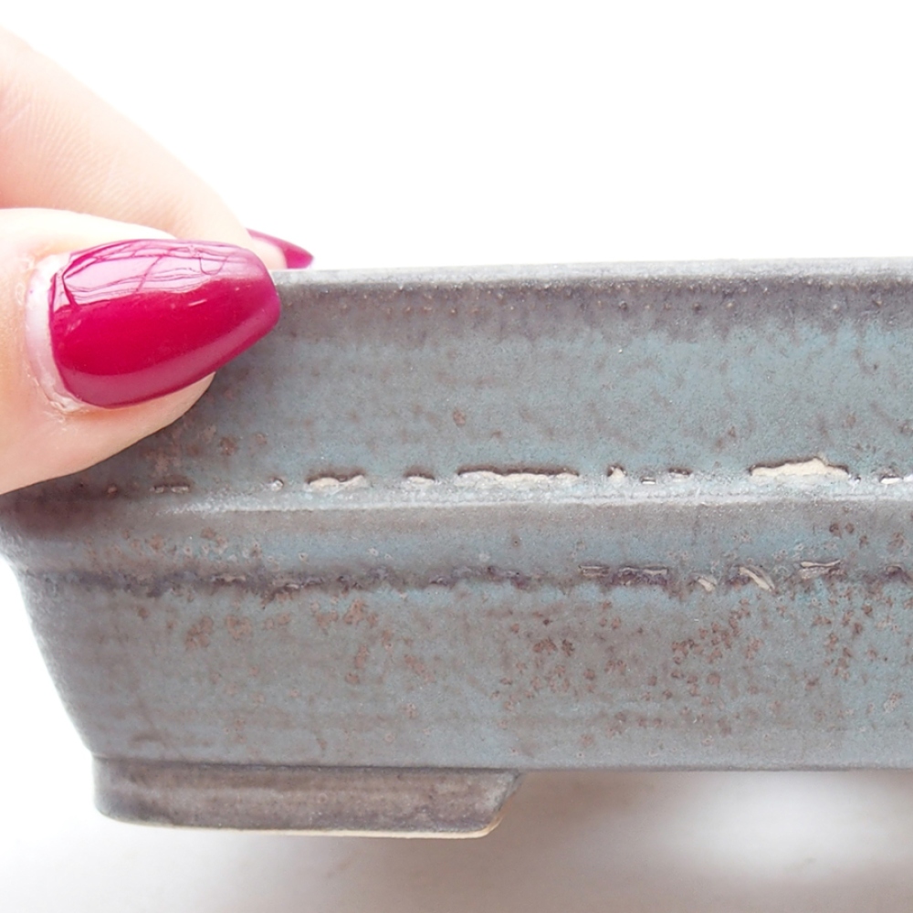 Bonsaischale aus Keramik 14,5 x 11,5 x 4 cm, Farbe blau