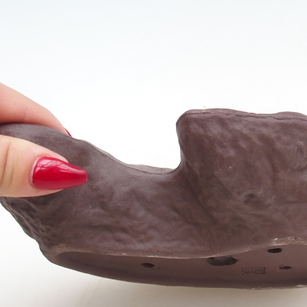 Keramikschale 19 x 13,5 x 3,5 cm , Farbe braun