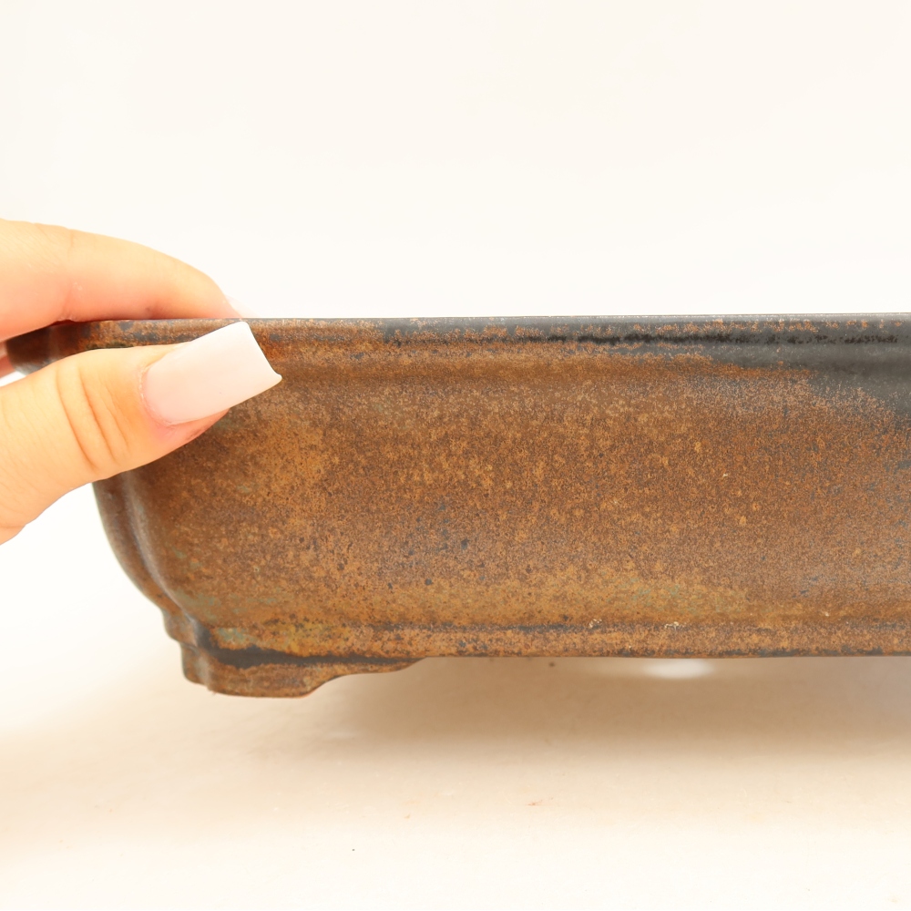 Keramik-Bonsai-Schale 27,5 x 21,5 x 7 cm, Farbe: Braun