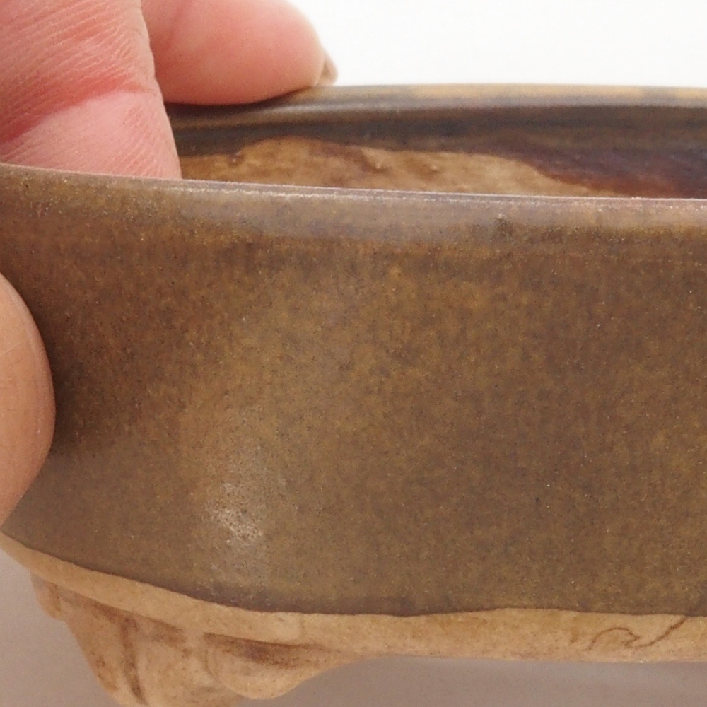 Bonsaischale aus Keramik 10 x 8,5 x 4 cm, braun