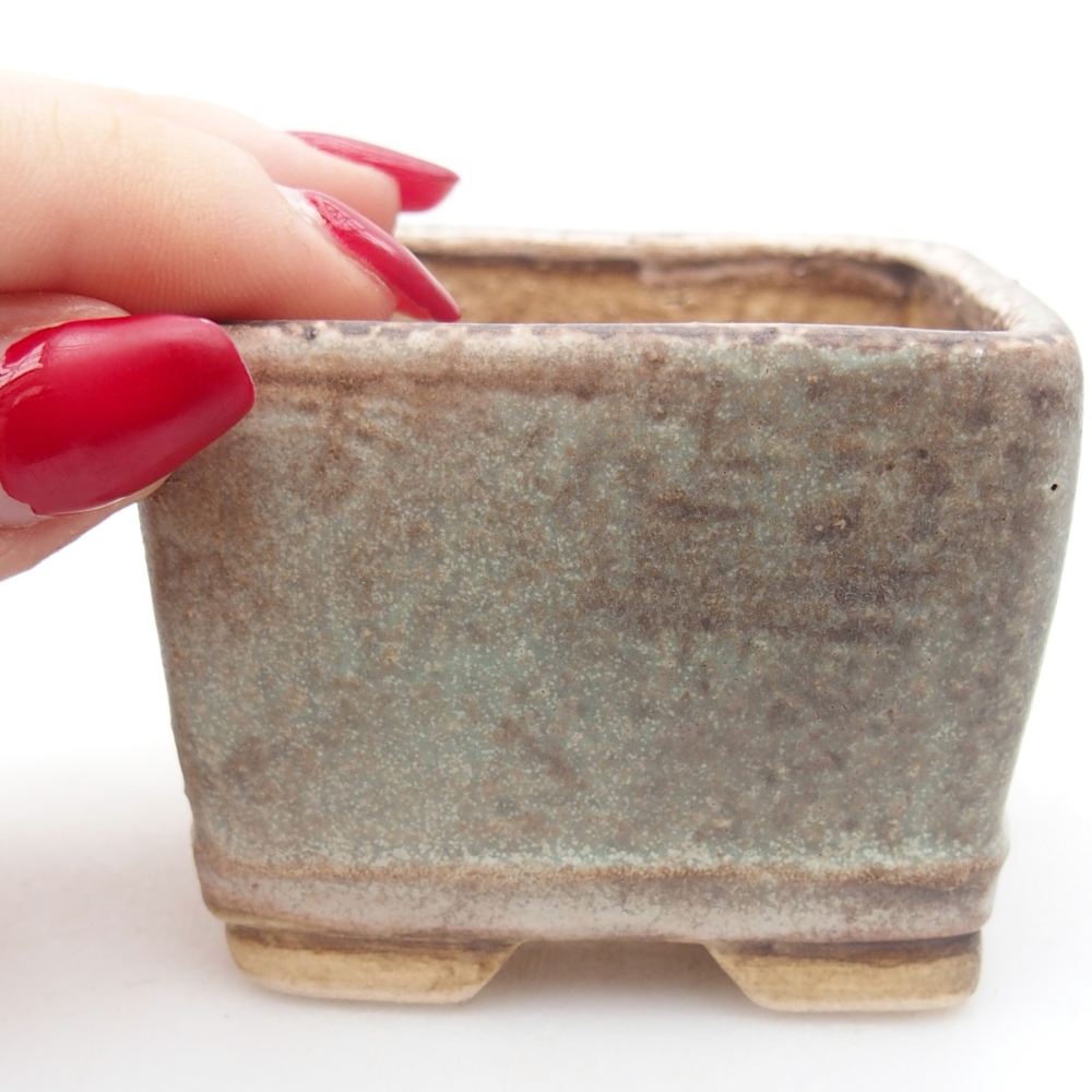 Bonsaischale aus Keramik 6 x 6 x 4,5 cm, grün