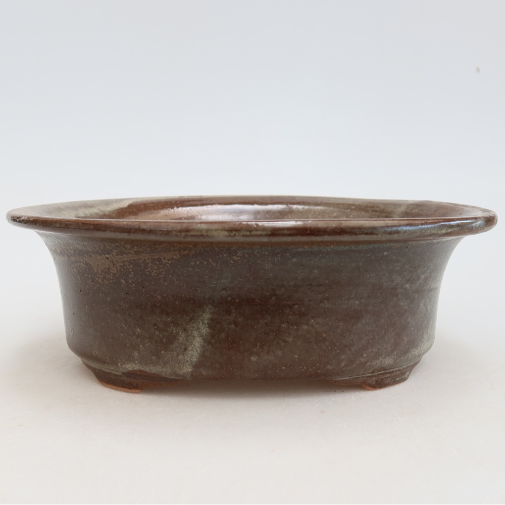 Keramik-Bonsai-Schale 19,5 x 15,5 x 6,5 cm, Farbe: braun