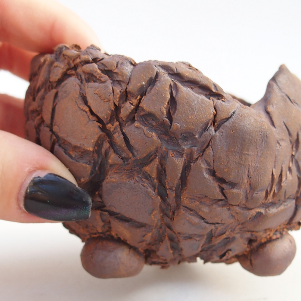 Keramische Schale 8,5 x 8,5 x 6 cm , Farbe braun