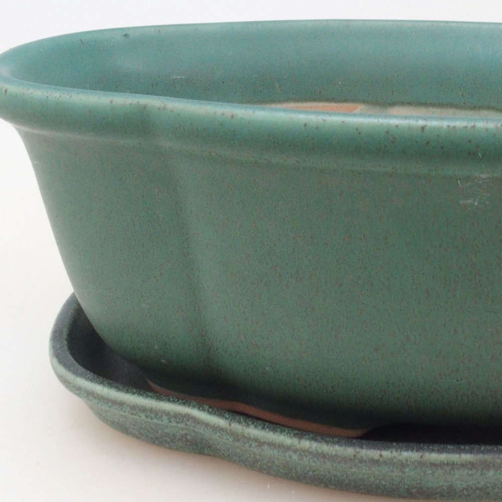 Bonsaischale + Untertasse H75 - grün