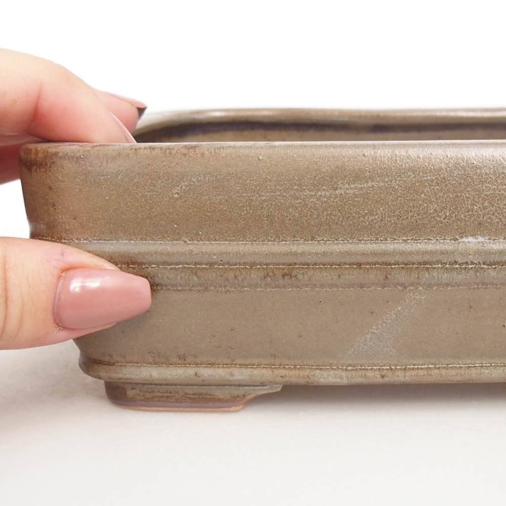 Bonsaischale aus Keramik 16,5 x 12 x 5,5 cm, blau-grau