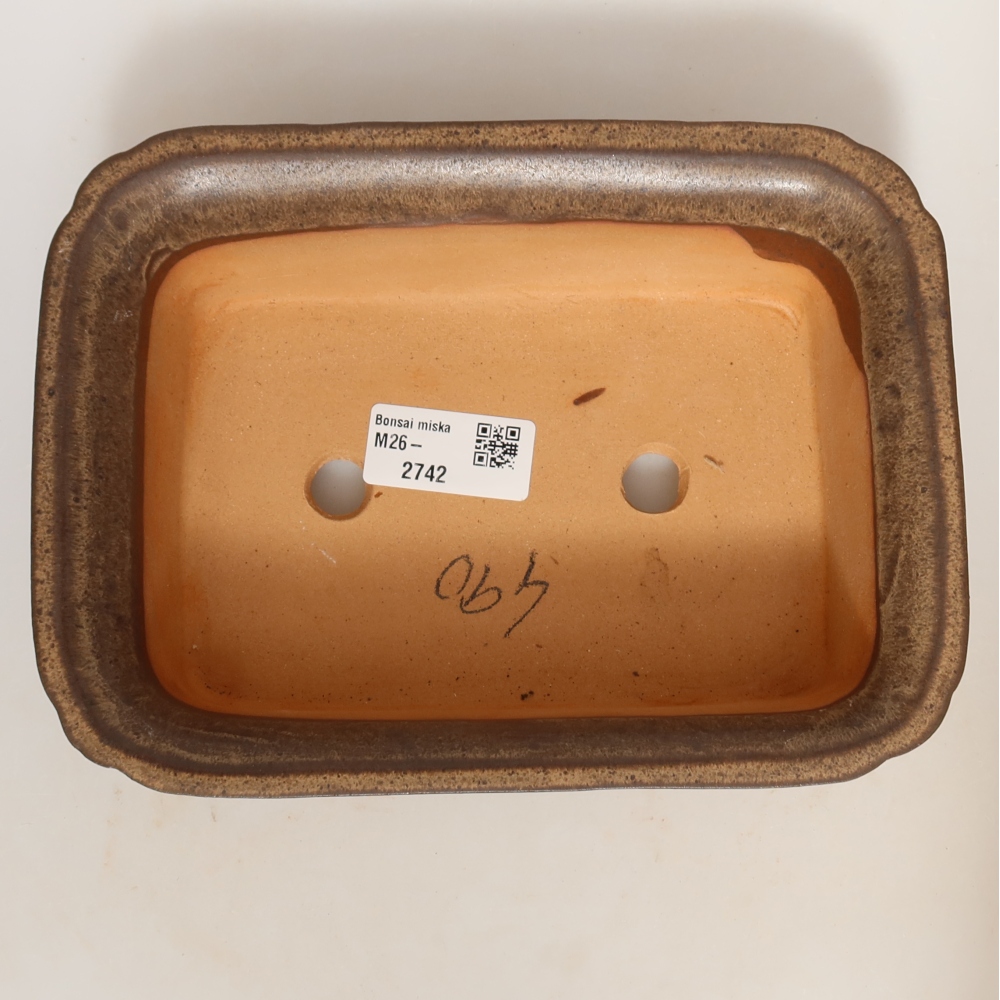 Keramikschale  20 x 15,5 x 5,5 cm, Farbe: braun