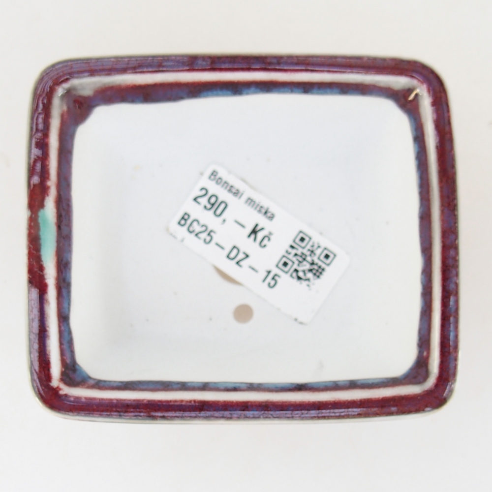 Mini-Bonsaischale 8,5 x 7,5 x 4 cm, bordeauxrot