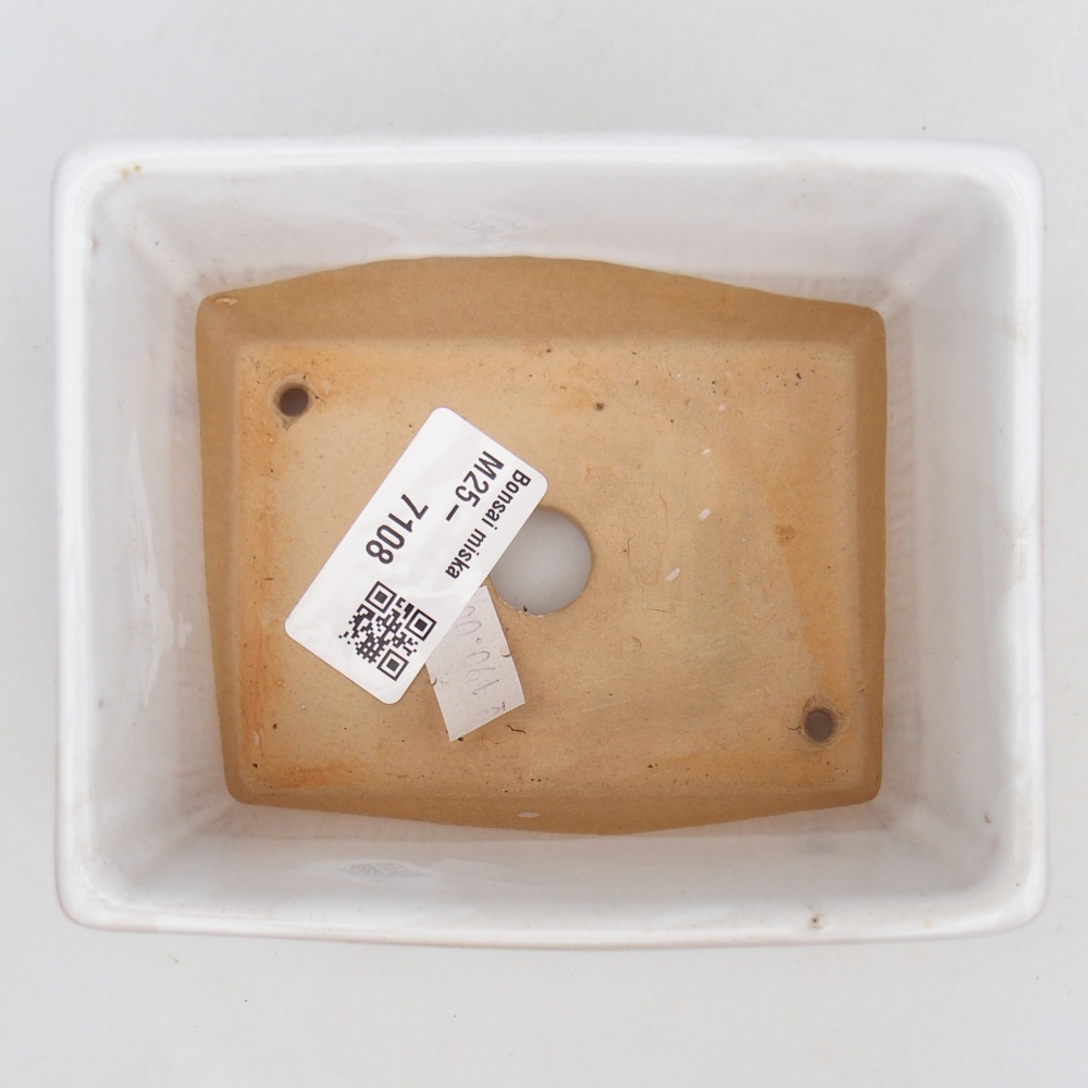 Bonsaischale aus Keramik 11,5 x 9,5 x 6 cm, weiß