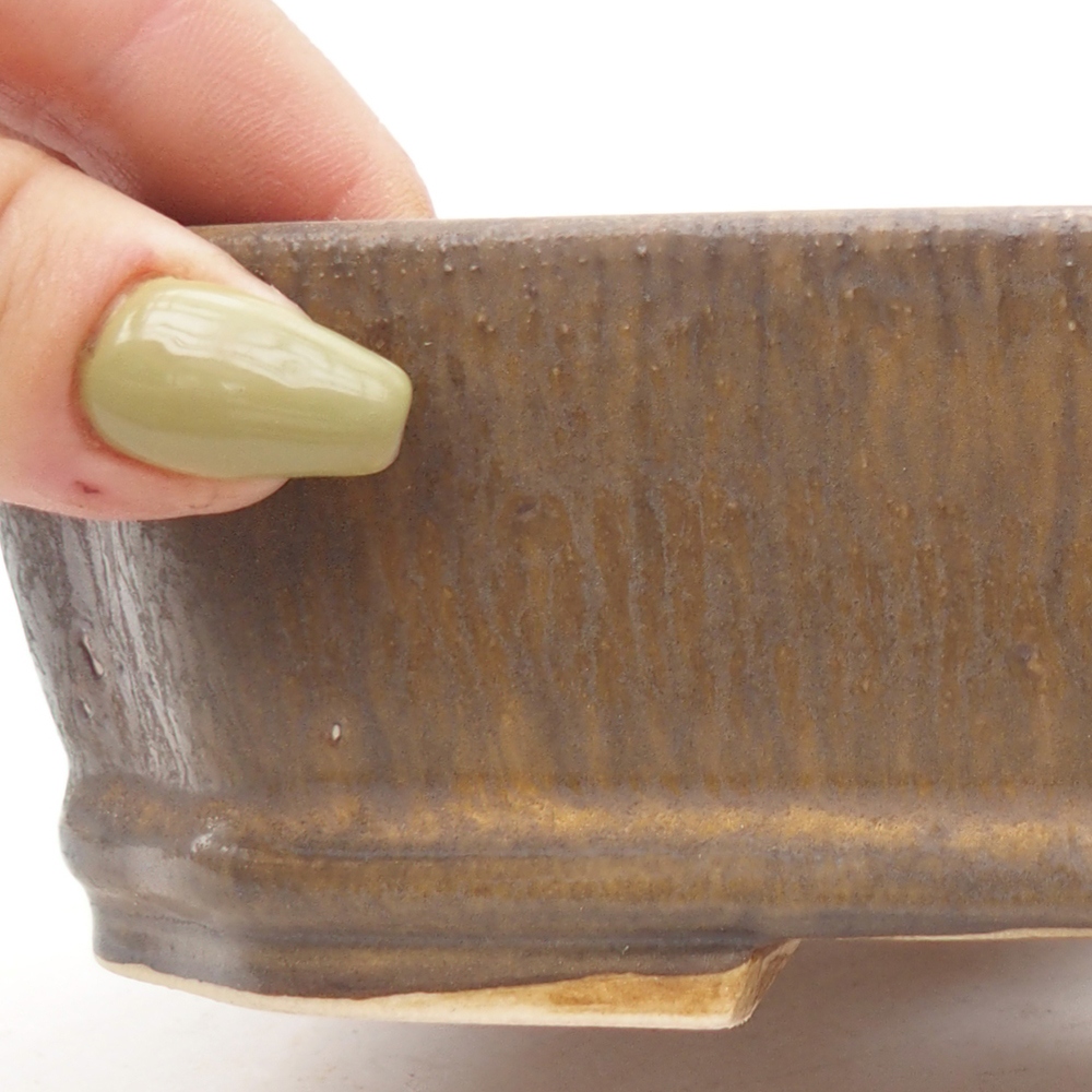 Bonsaischale aus Keramik 17 x 14,5 x 5 cm, braun