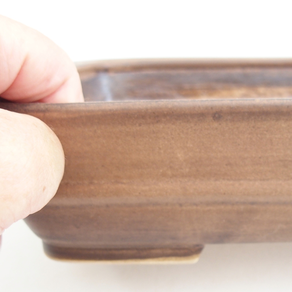Bonsaischale aus Keramik 21,5 x 17,5 x 5,5 cm, braun