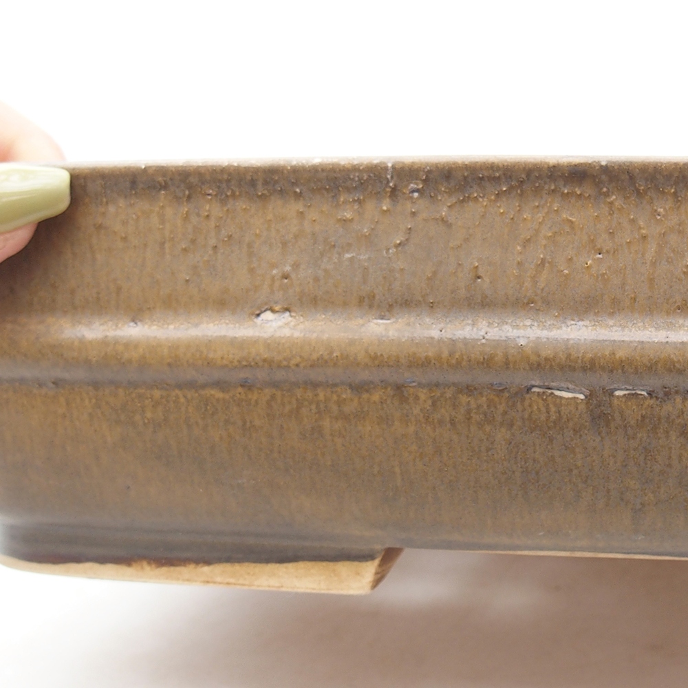 Bonsaischale aus Keramik 29 x 23,5 x 7 cm, braun