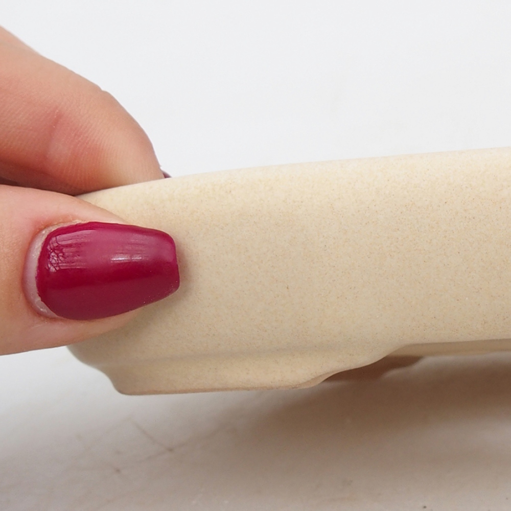 Bonsaischale aus Keramik 13,5 x 10 x 3 cm, Farbe beige