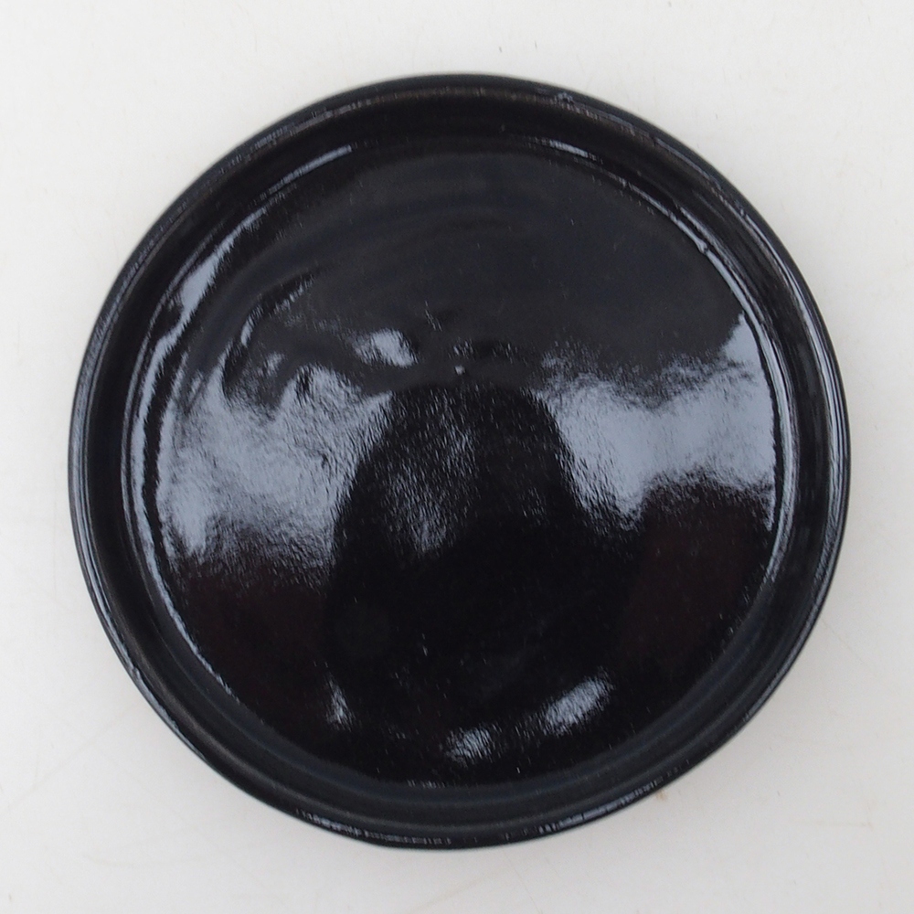 Runde Bonsai-Konsole D6-S - 10 x 10 x 1 cm - schwarz