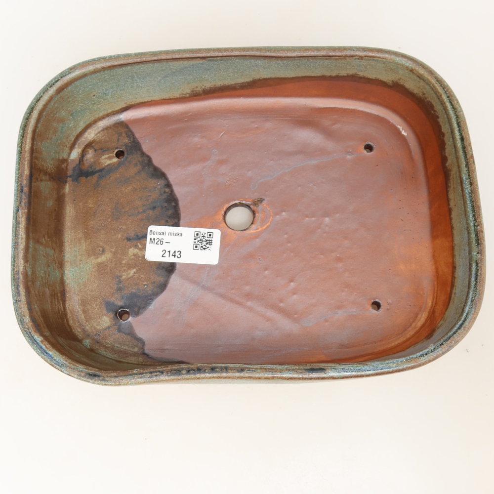 Keramik-Bonsai-Schale, 23 x 18 x 5,5 cm, Farbe: braun-grün