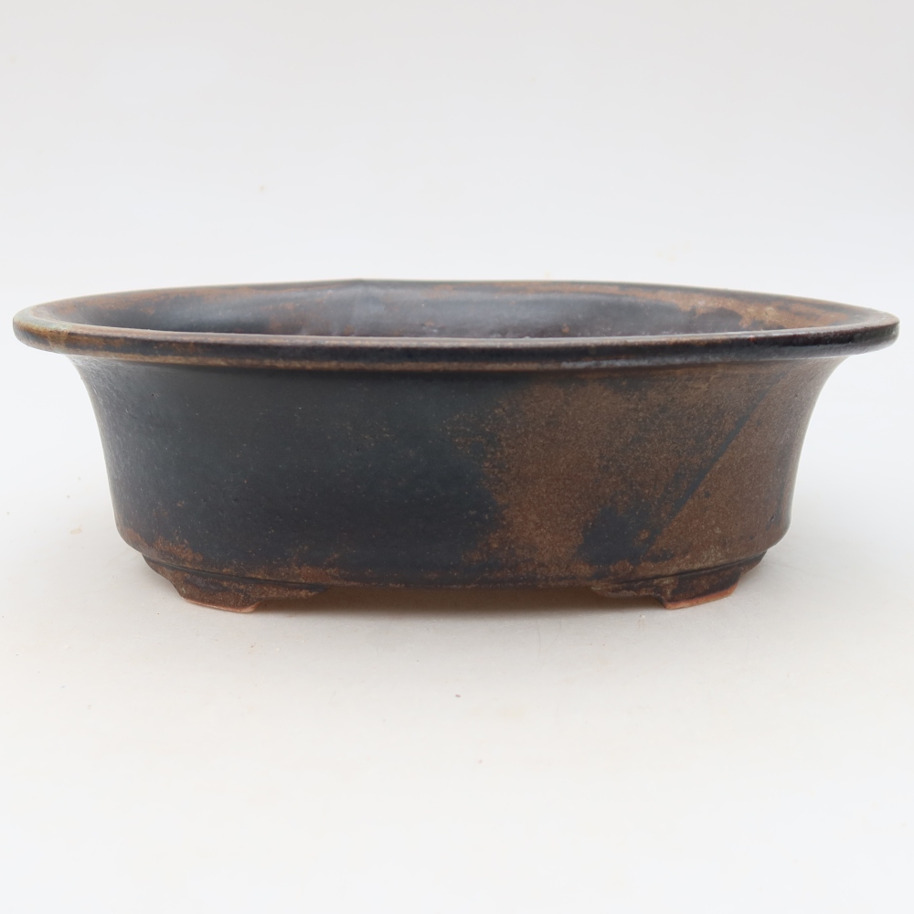 Bonsai-Schale aus Keramik, 22,5 x 17,5 x 6,5 cm, Farbe: braun