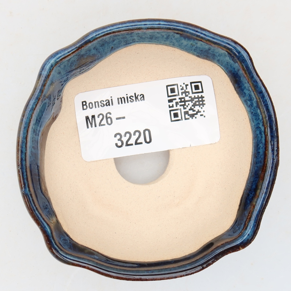 Keramik-Bonsai-Schale, 6,5 × 6,5 × 2,5 cm, Farbe: Blau