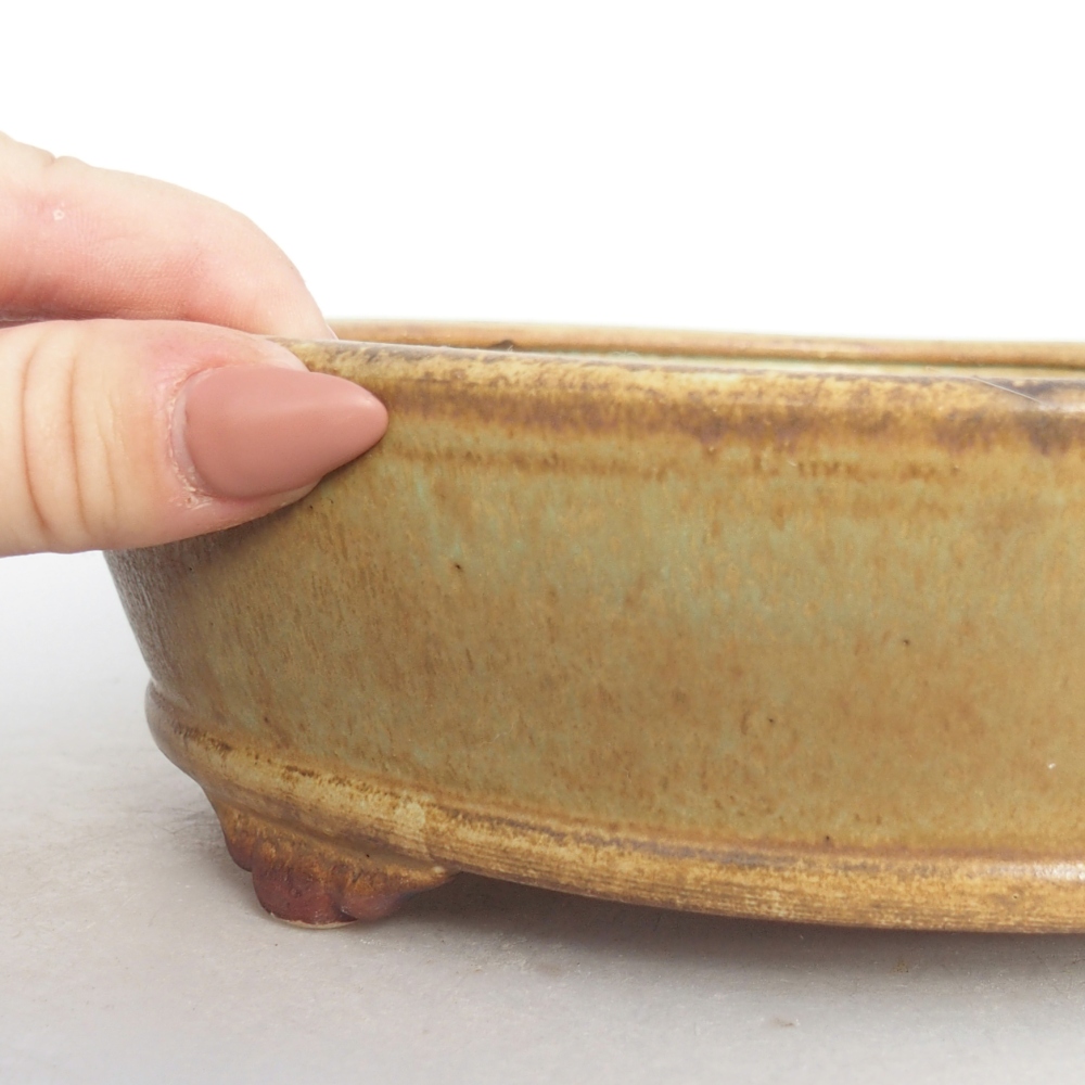 Bonsaischale aus Keramik 21 x 21 x 6 cm, grün