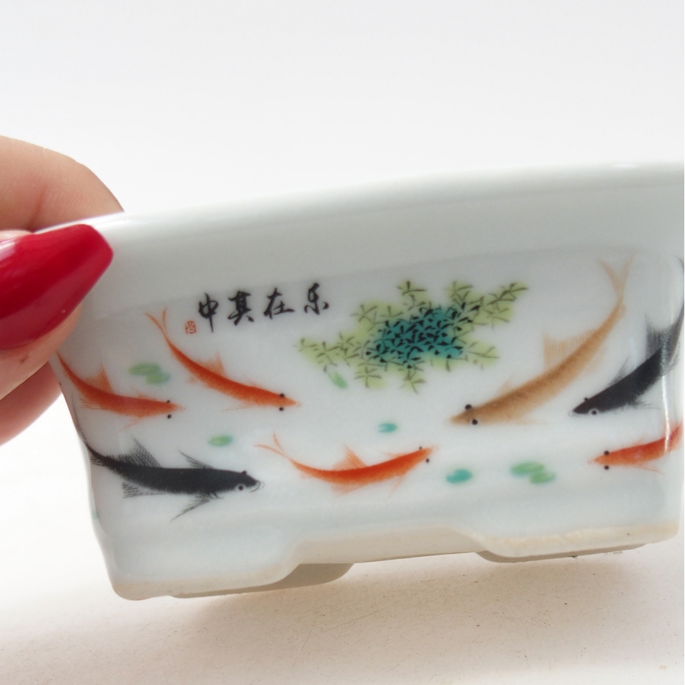 Mini-Bonsaischale 10 x 7,5 x 4 cm, Farbe weiß