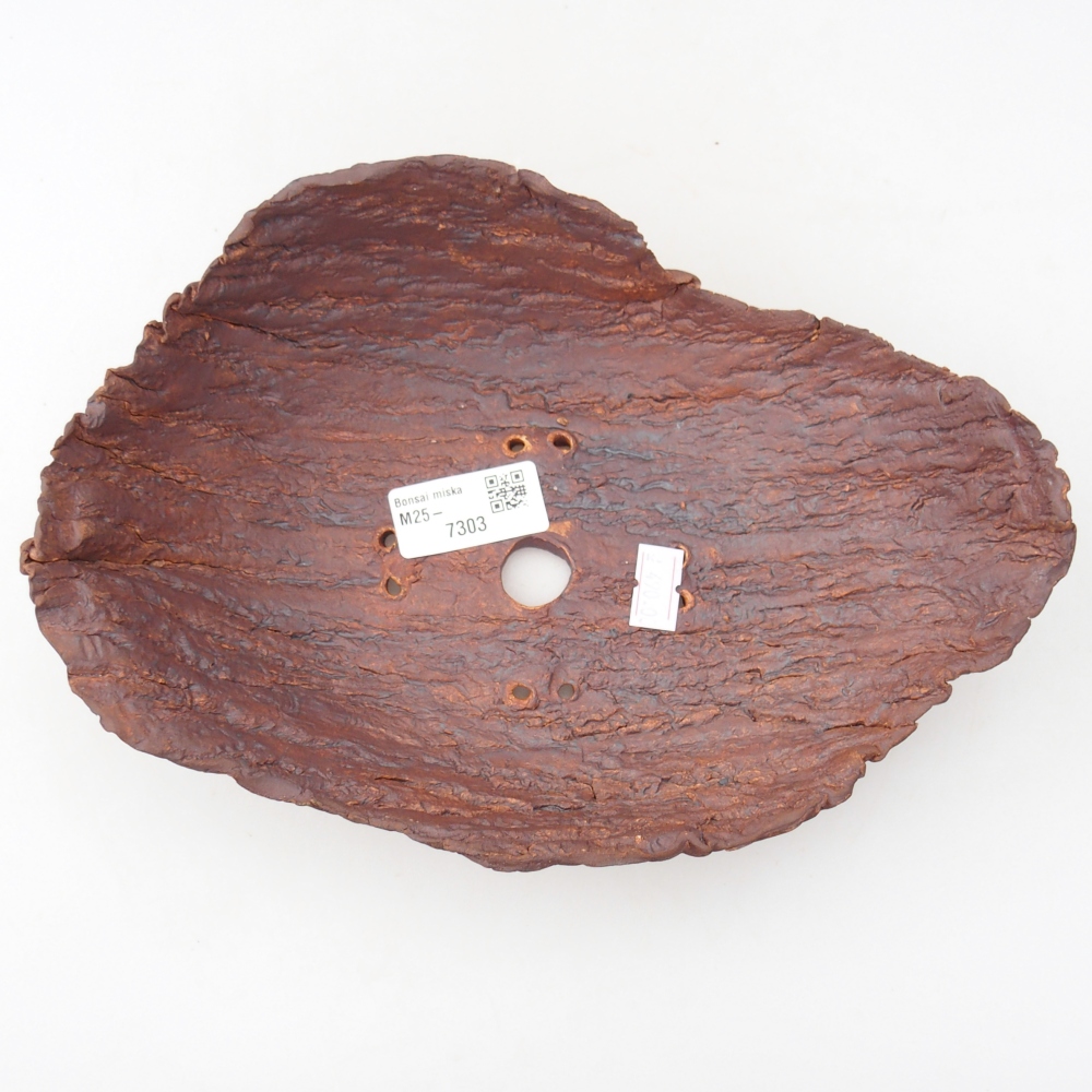 Keramikschale 24 x 17 x 7 cm , Farbe braun