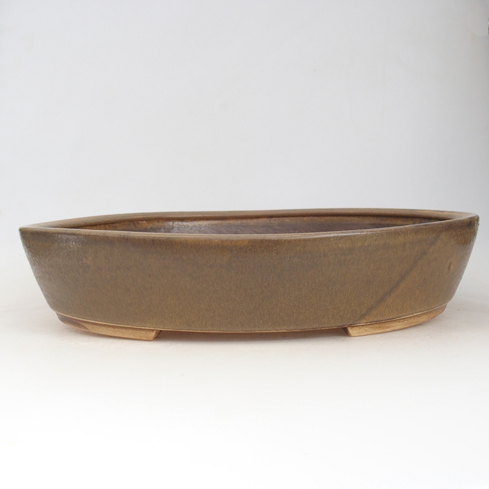 Bonsaischale aus Keramik 32 x 28 x 6 cm, braun