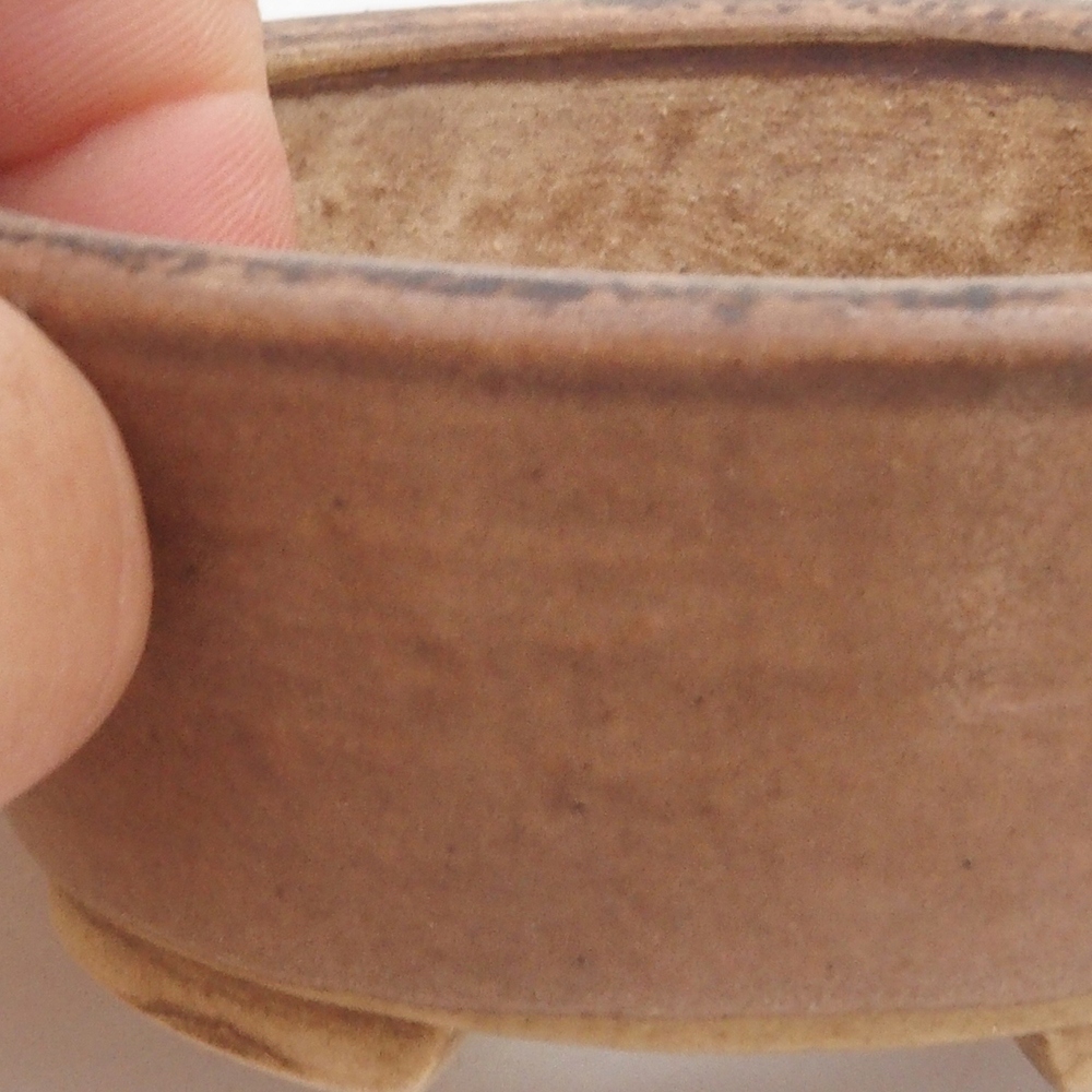 Bonsaischale aus Keramik 10 x 8,5 x 4 cm, braun