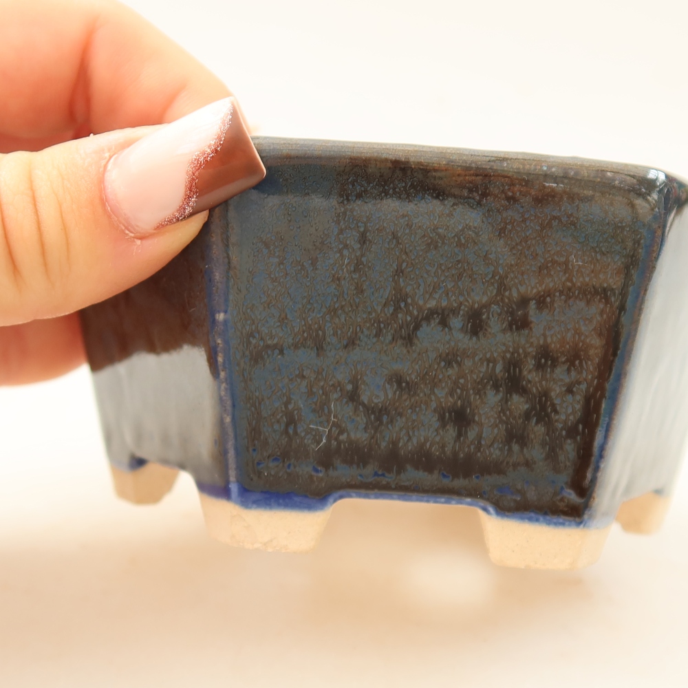 Bonsaischale aus Keramik 10 x 9 x 5 cm, Farbe blau