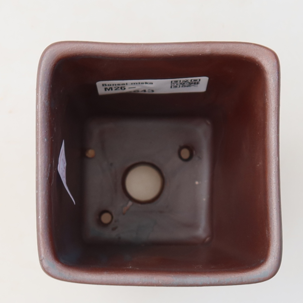 Keramik-Bonsai-Schale 7,5 x 7,5 x 10,5 cm, metallfarben