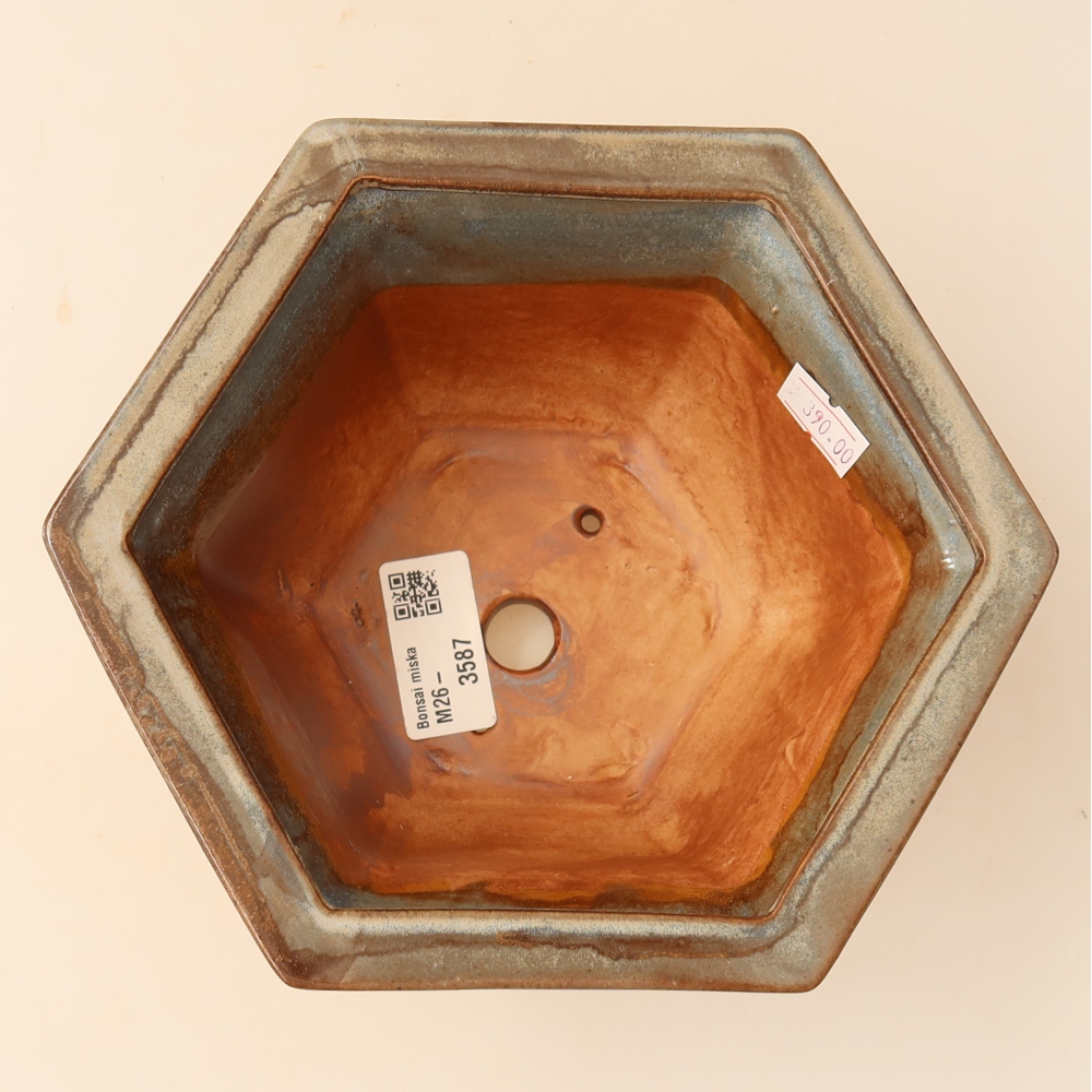 Bonsaischale aus Keramik 18,5 x 16,5 x 9 cm, braun