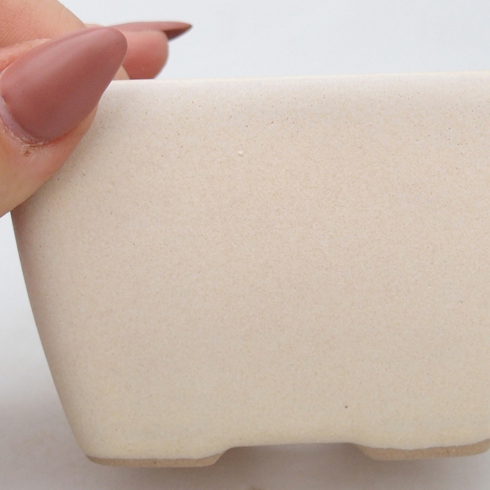 Bonsaischale aus Keramik 8,5 x 8,5 x 6 cm, Farbe beige