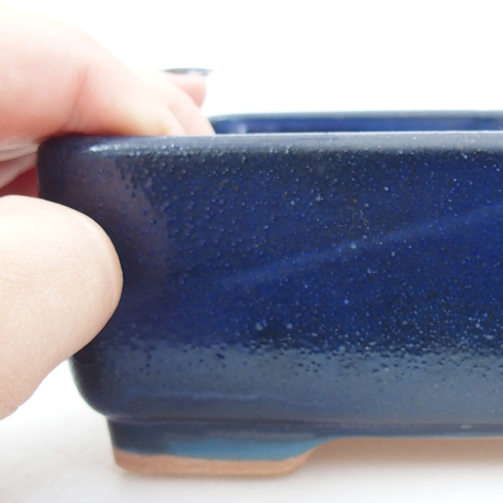Bonsaischale aus Keramik 15,5 x 12 x 6 cm, Farbe blau