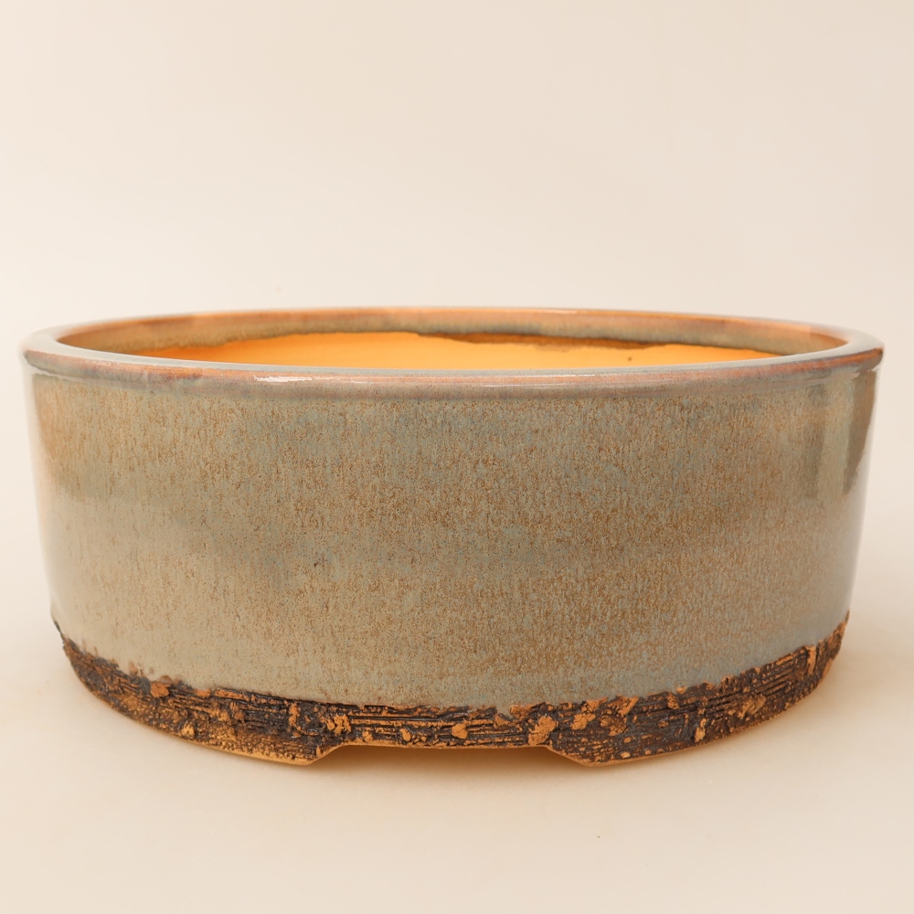 Keramik-Bonsai-Schale 25 x 25 x 7,5 cm, Farbe: grün